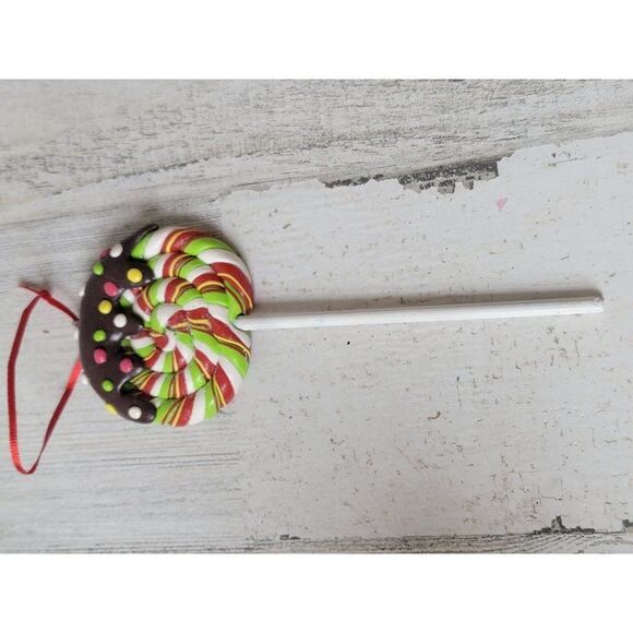 Lollipop candy covered chocolates sweets glitter ornament Xmas decor - Picture 1 of 6
